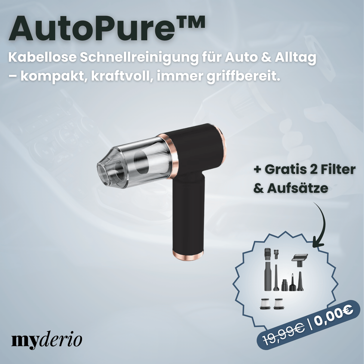 AutoPure™ – Kabelloser Handstaubsauger für schnelle Sauberkeit unterwegs & zuhause