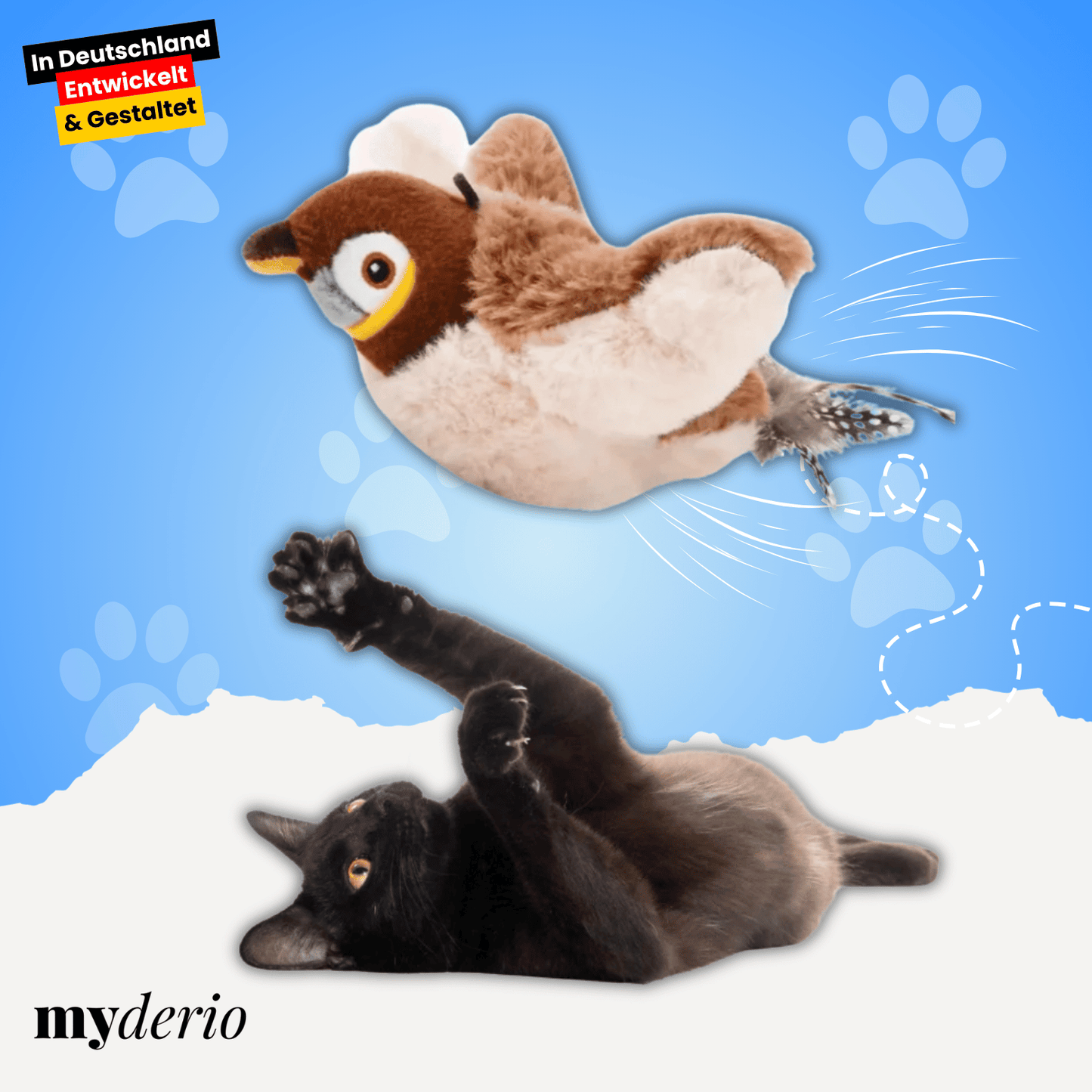 Flappy Sparrow™– Das Spielzeug, das Katzen wieder lebendig macht