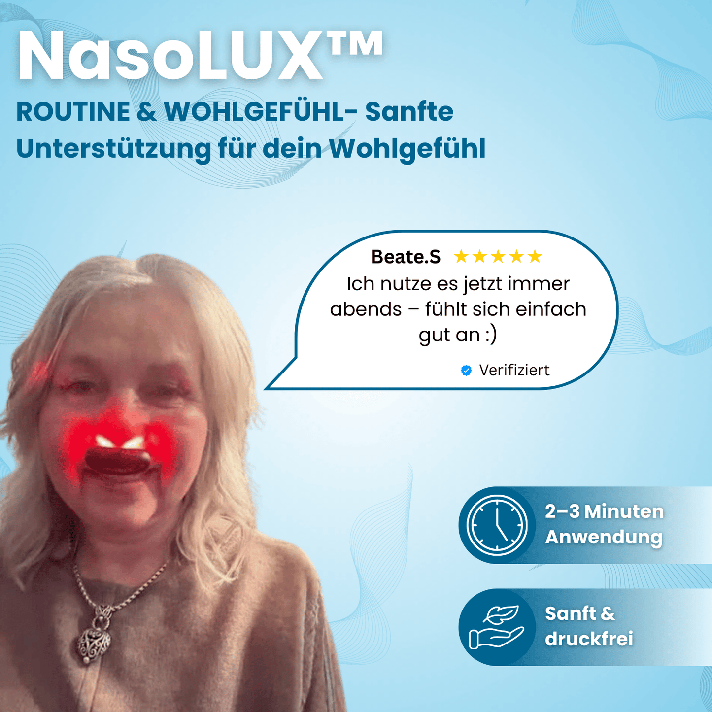 NasoLUX™   Sanfte Rotlicht-Therapie für ein freieres, entspannteres Atmen