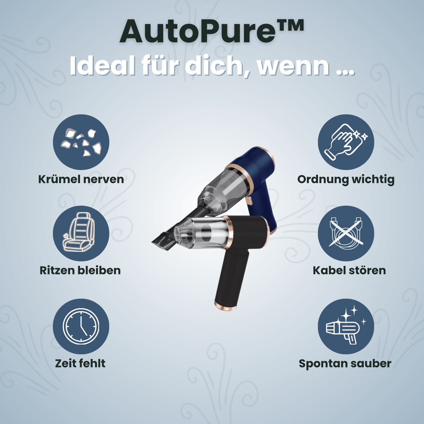 AutoPure™ – Kabelloser Handstaubsauger für schnelle Sauberkeit unterwegs & zuhause