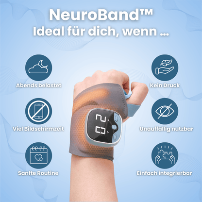 NeuroBand™ - für entspanntere Handgelenke im Alltag, ganz bequem Zuhause.