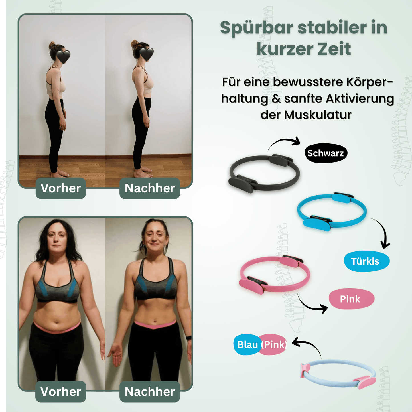 FlexCore™ – Yoga Fitnessring mit Doppelgriff