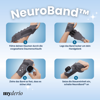 NeuroBand™ - für entspanntere Handgelenke im Alltag, ganz bequem Zuhause.