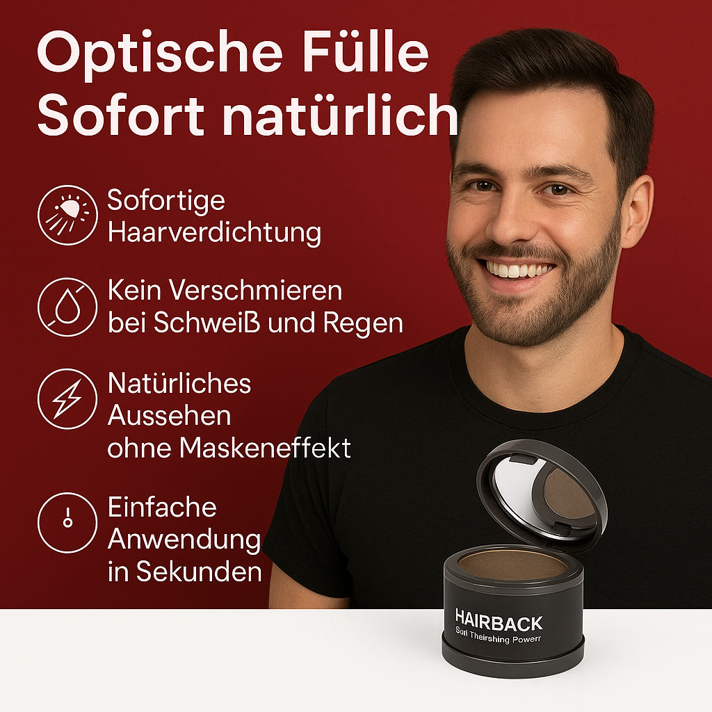 HAIRBACK - Das Haarpuder für sofort sichtbare Dichte